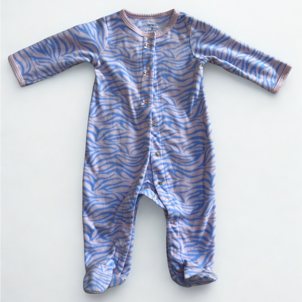 Carter's Pink and Blue Footies One Piece - Included Free with Separate Purchase